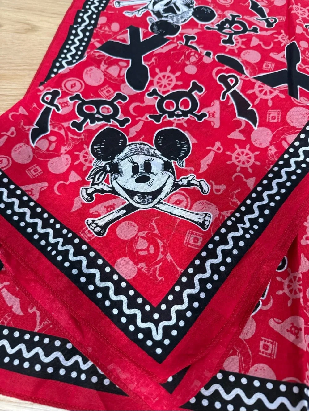 Disney Red Pirate Skull Bandana Scarf featuring Mickey-Set of 2